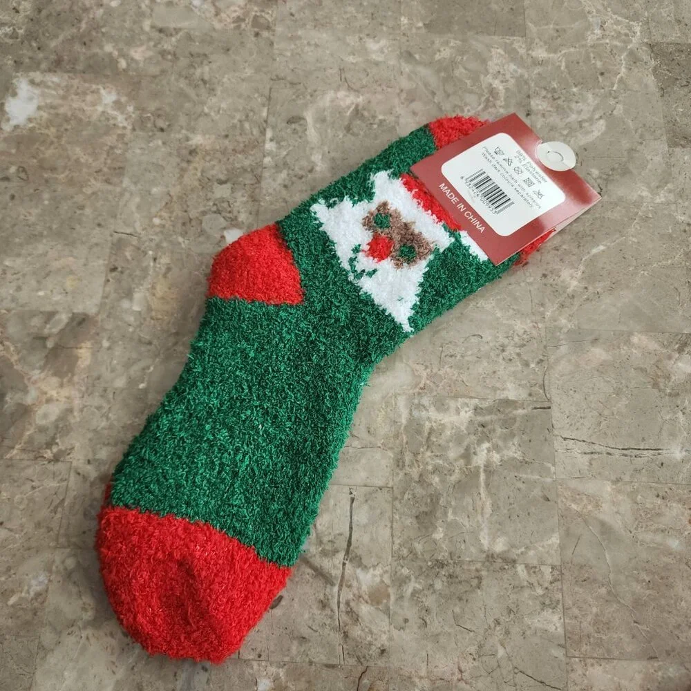 Women's Colorful Christmas Fluffy Socks (2pk)